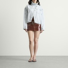 Diesel Women's L-Evant Patent Mini Skirt with Belt in Burgundy