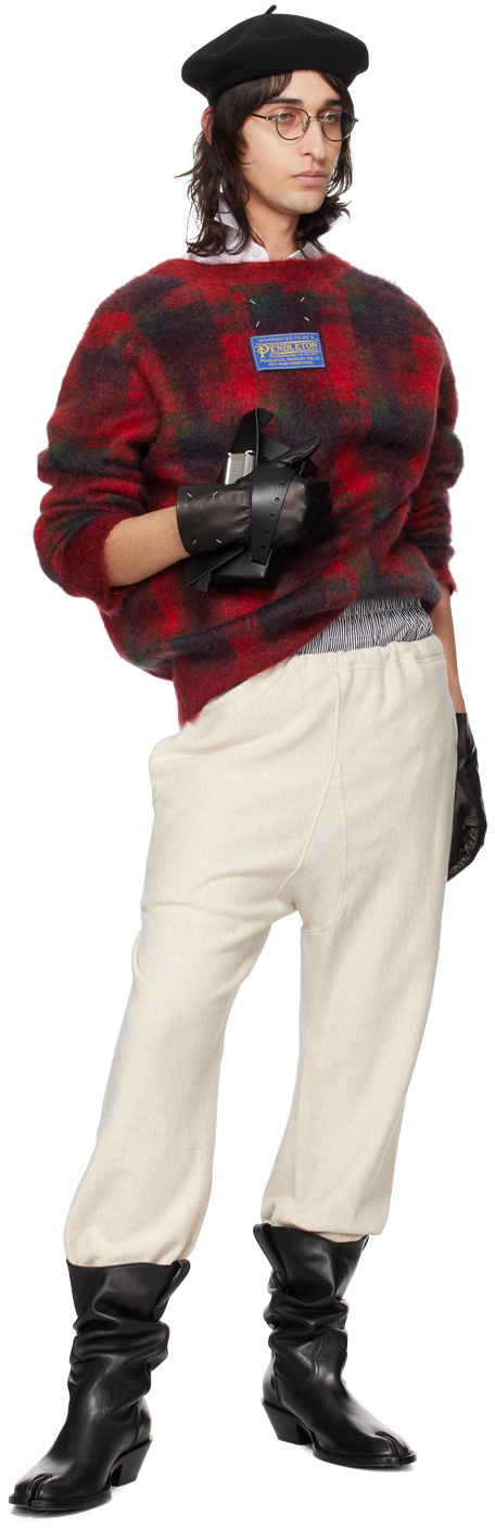 Maison Margiela Off-White Raw Edge Sweatpants