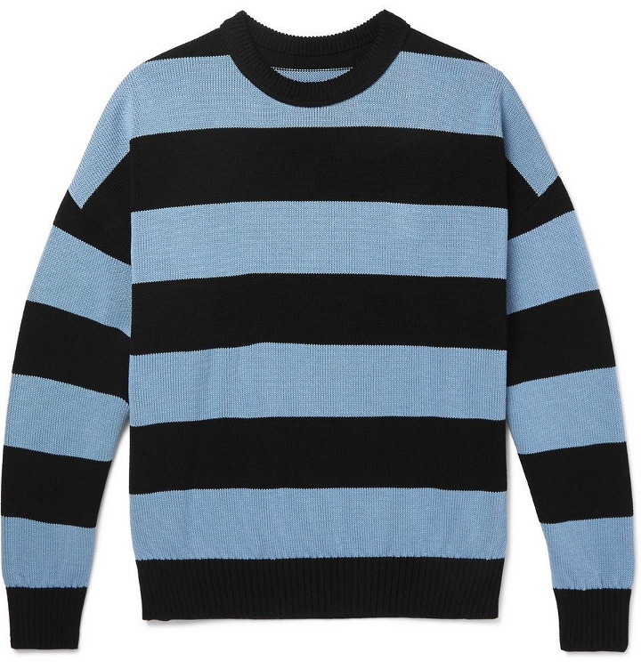 Photo: AMI - Oversized Striped Cotton Sweater - Men - Blue