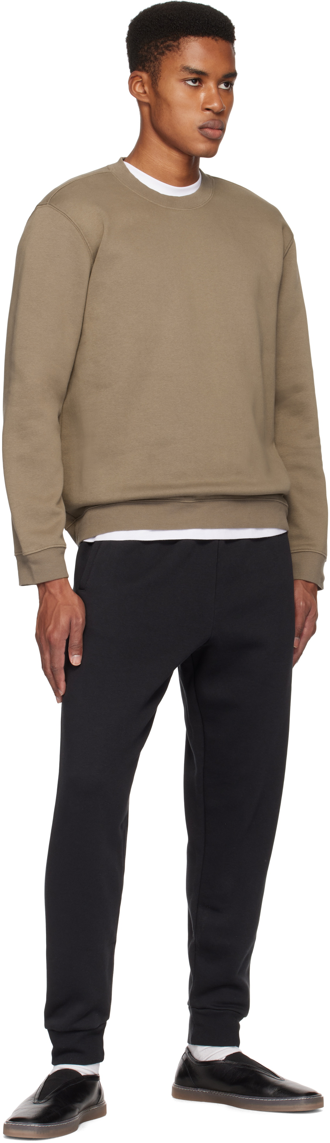 SKIMS Taupe Fleece Lounge Classic Crewneck Sweatshirt