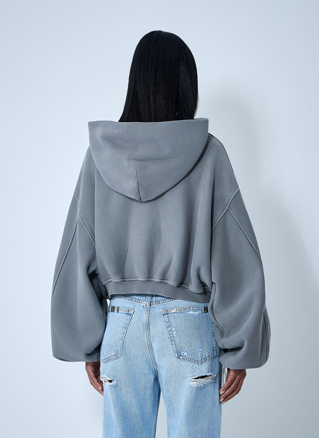 Alexander Wang Crop Zip-Up Sweateshirt
