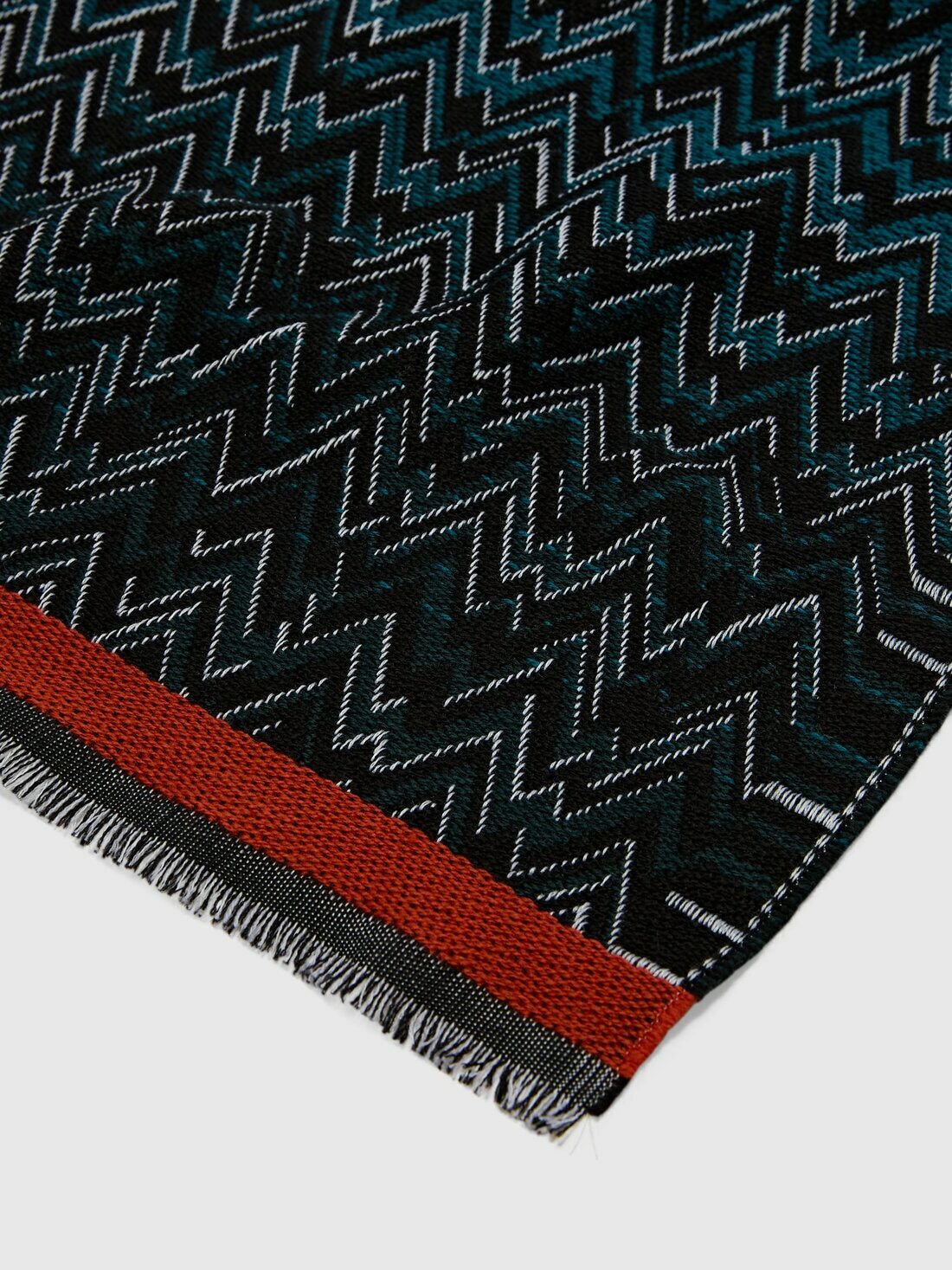 Missoni - Wool zig zag scarf with contrast trim, Men, Multicoloured