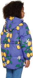 Mini Rodini Kids Blue Lemons Puffer Jacket
