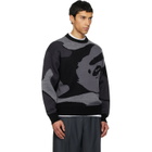 BAPE Black & Gray Mega Abc Camo Knit Crewneck Sweater