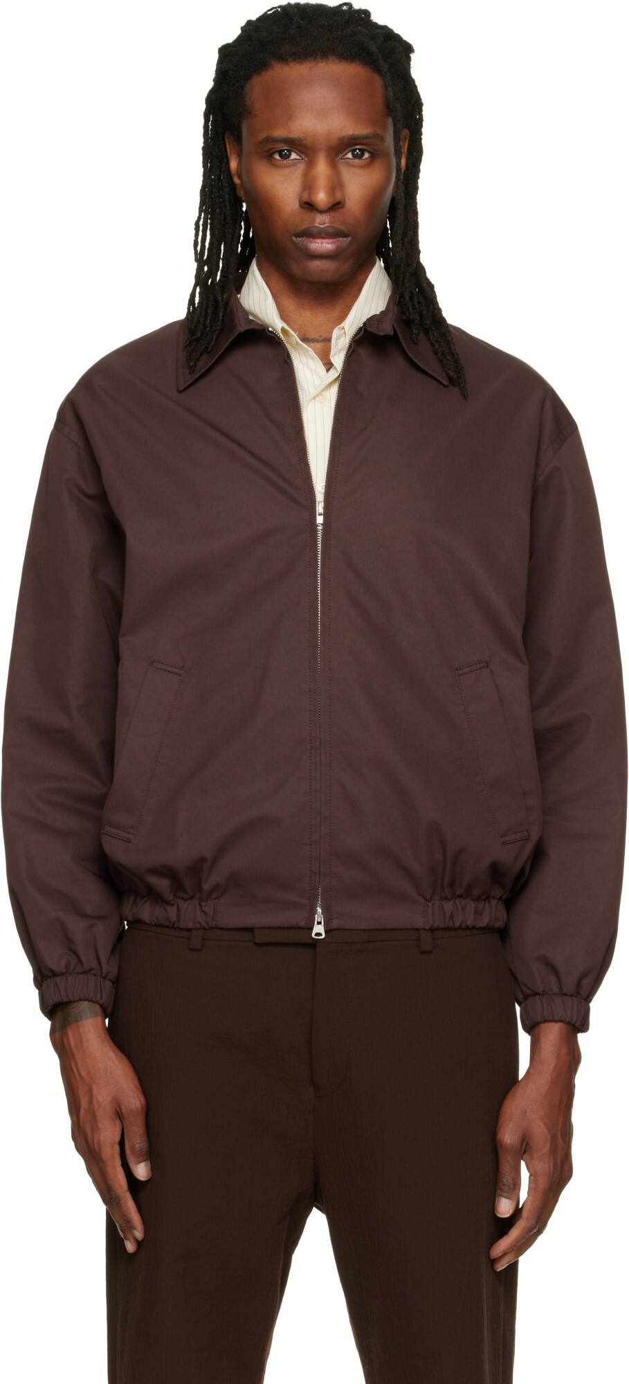 Dunst Brown Collared Blouson Jacket