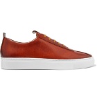 Grenson - Hand-Painted Leather Sneakers - Tan