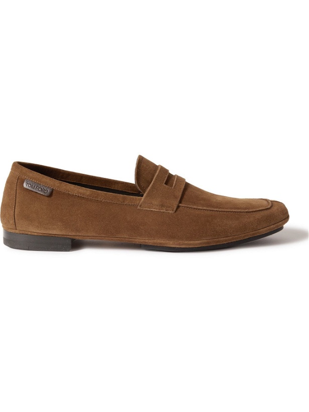 Photo: TOM FORD - Berrick Suede Penny Loafers - Brown