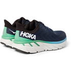 Hoka One One - Clifton 7 Rubber-Trimmed Mesh Running Sneakers - Blue