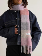 Acne Studios - Vally Fringed Checked Knitted Scarf