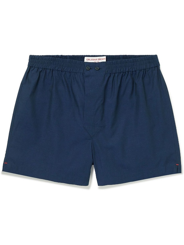 Photo: Orlebar Brown - Cotton Boxer Shorts - Blue