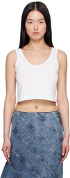 ALAÏA White Crop Tank Top