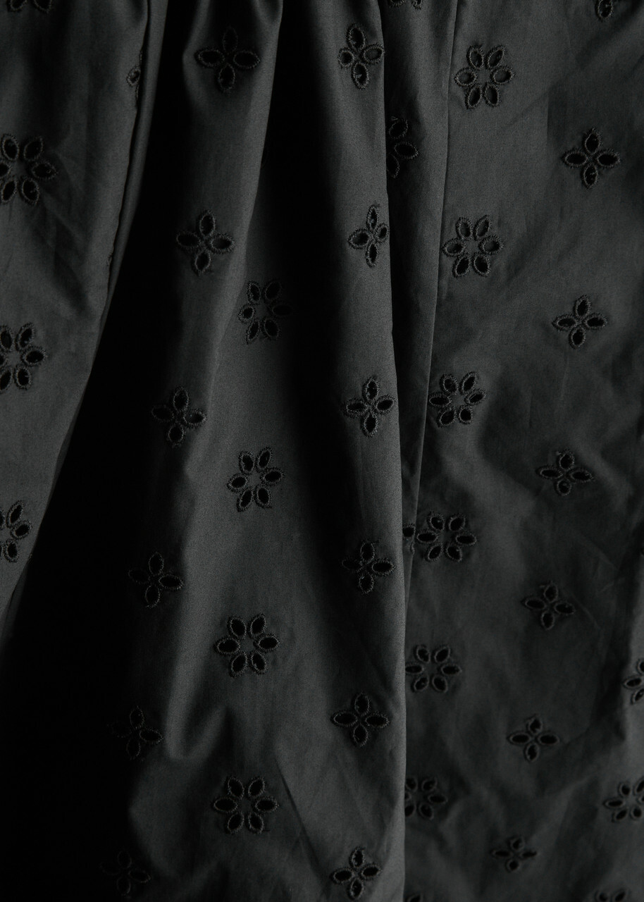 Matteau Broderie Anglaise Cotton Maxi Dress Black