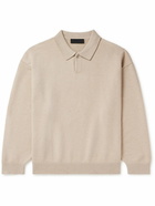 FEAR OF GOD ESSENTIALS - Oversized Knitted Polo Sweater - Neutrals