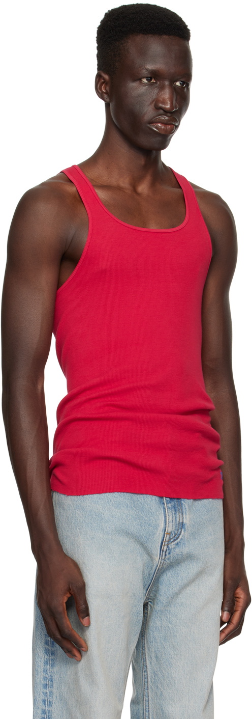 GREG ROSS Red Raw Edge Tank Top