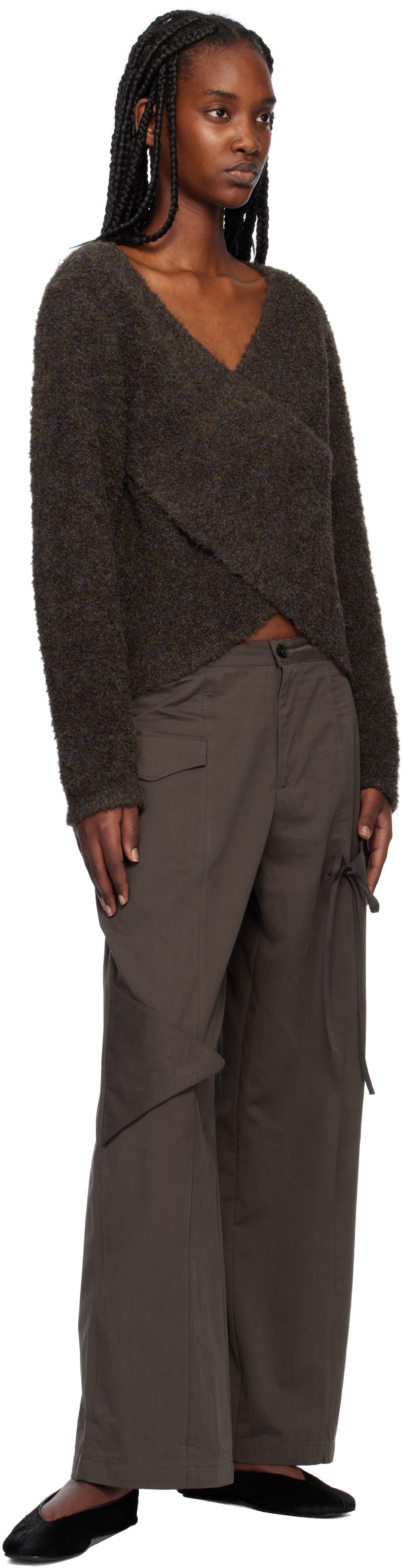 Deiji Studios Brown Crossover Sweater