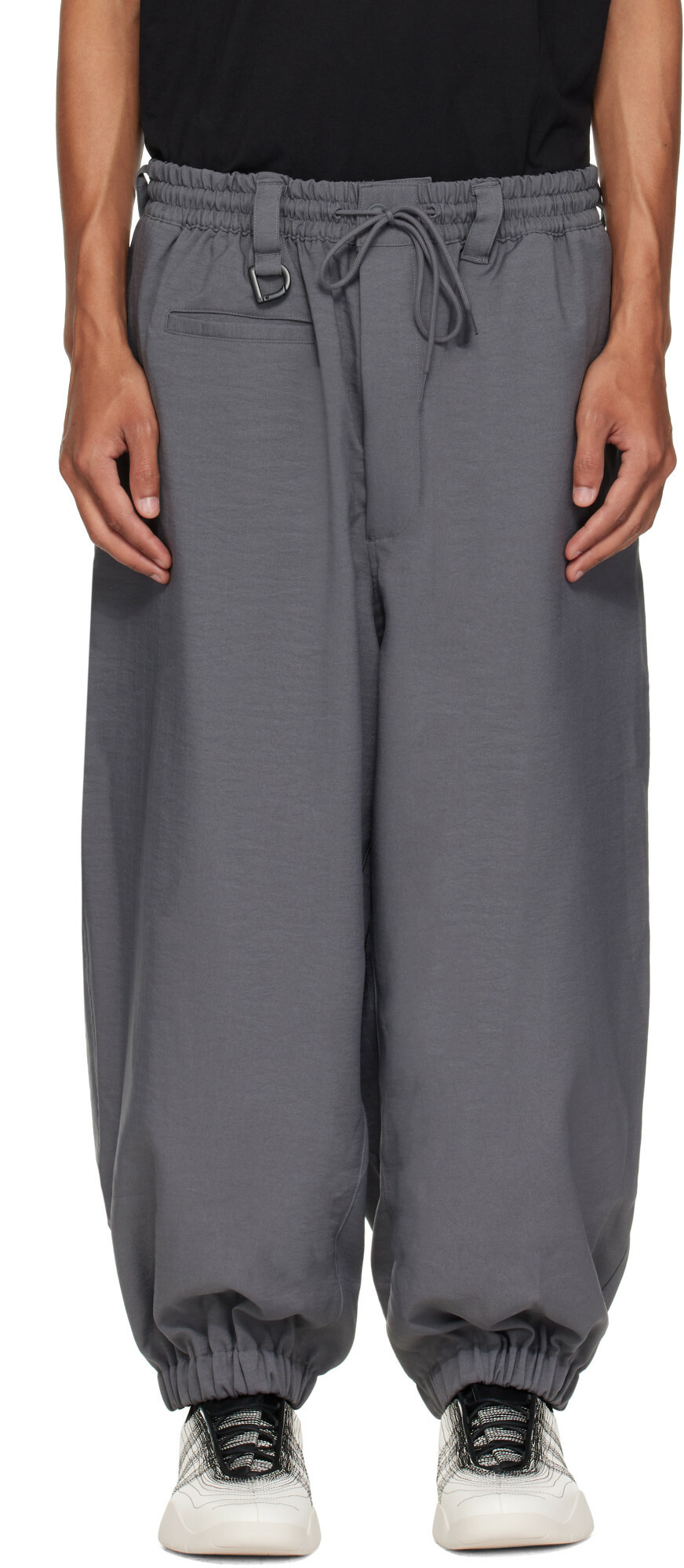 Y-3 Gray Sport Uniform Cuffed Trousers