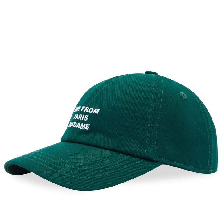 Photo: Drôle de Monsieur Men's Slogan Logo Cap in Dark Green 