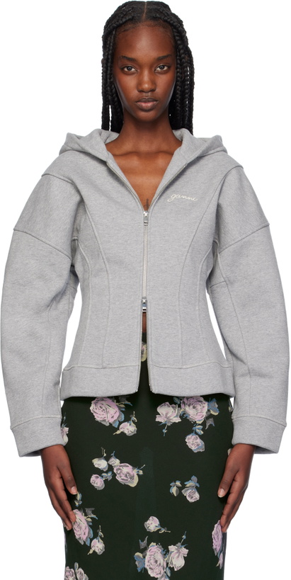 Photo: GANNI Gray Fleece Zip Hoodie