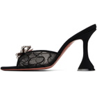 Amina Muaddi Black Rosie Lace Slipper 95 Heeled Sandals