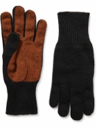 Brunello Cucinelli - Suede-Trimmed Cashmere Gloves - Black