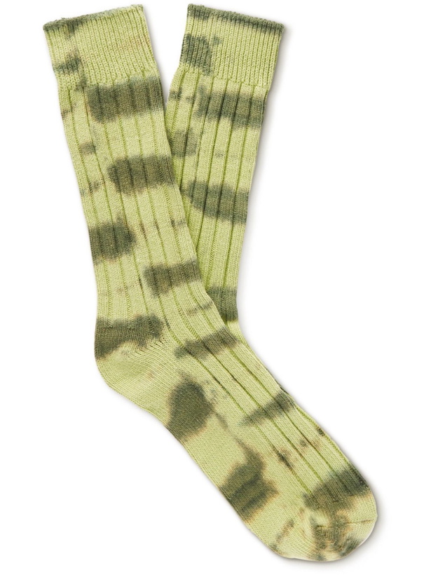 Photo: Stussy - Ribbed Tie-Dyed Cotton-Blend Socks