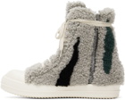 Rick Owens Gray Strobe Shearling Sneakers