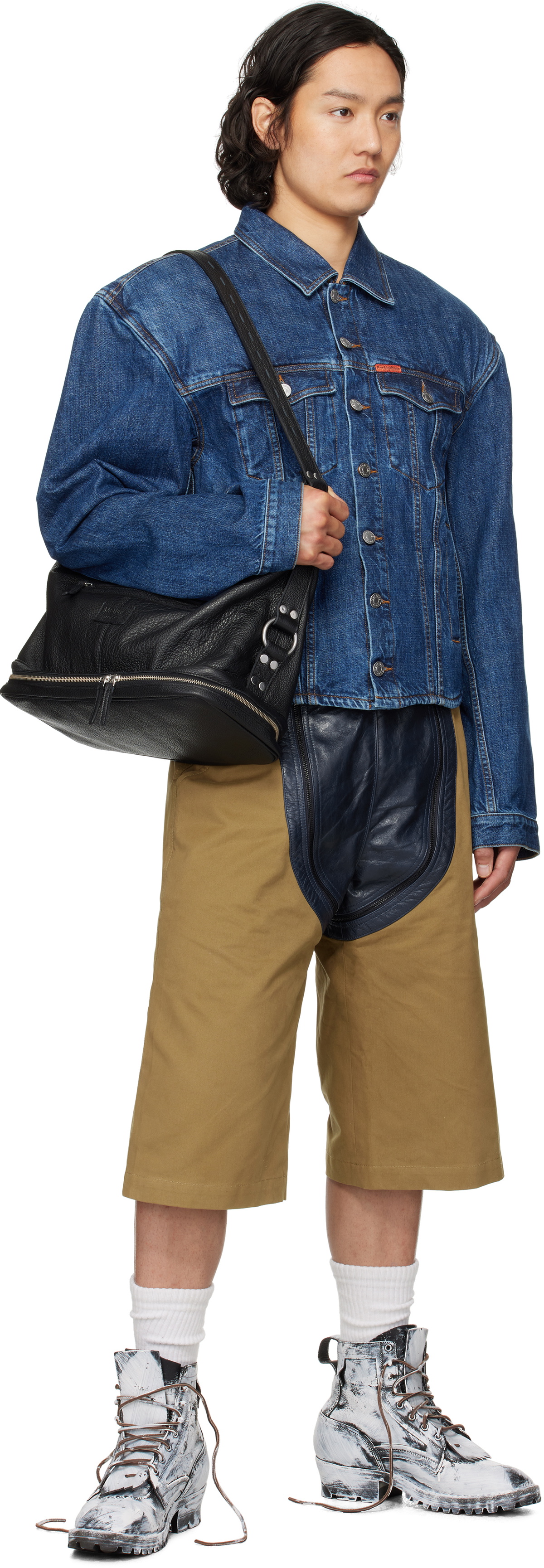 Martine Rose Indigo Extreme Shoulder Denim Jacket