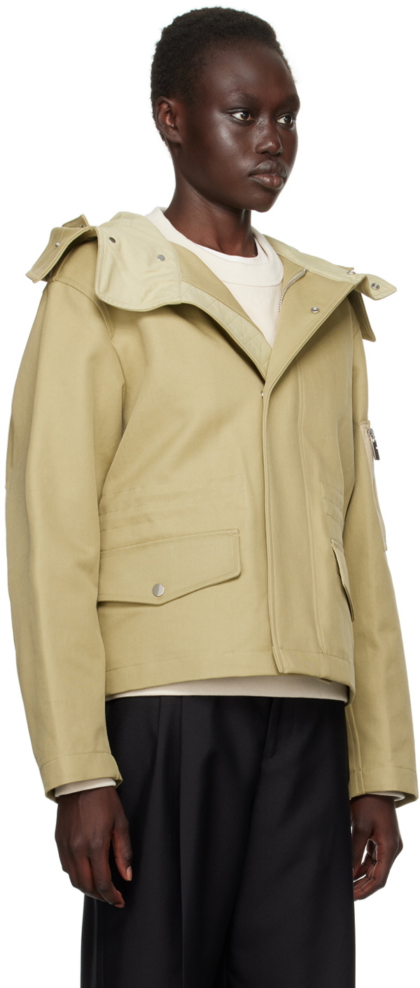 Burberry Khaki Short Faux-Fur Trim Jacket Burberry