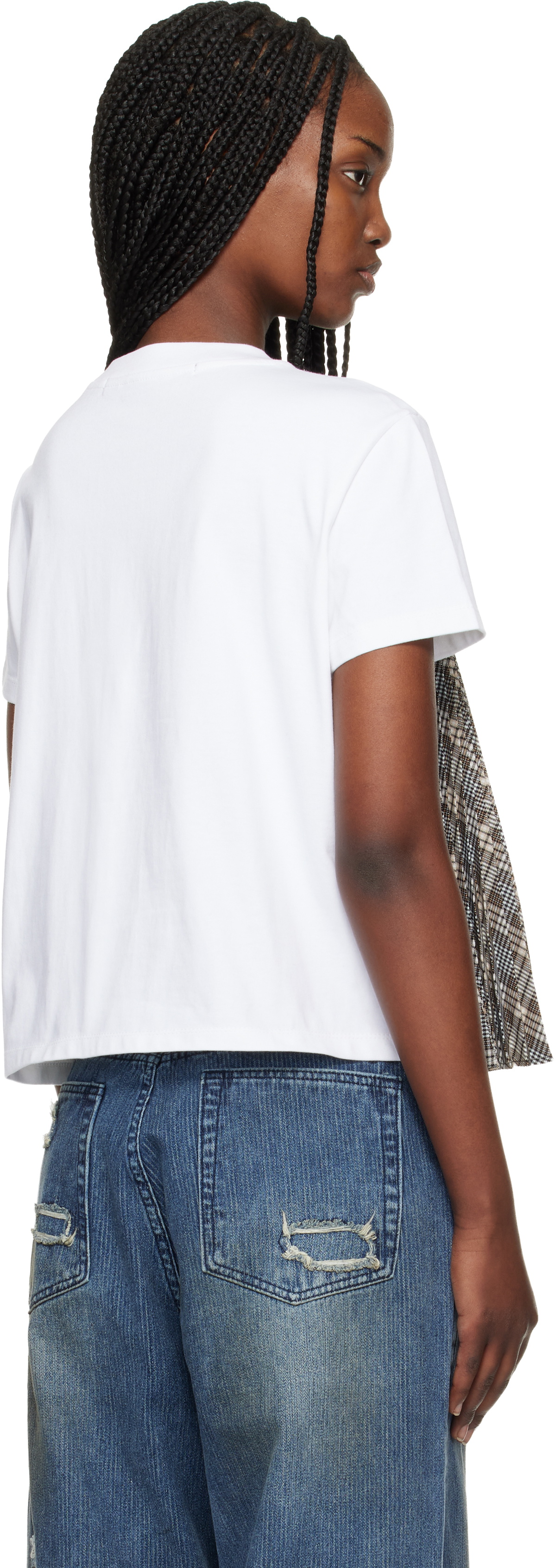 Andersson Bell SSENSE Exclusive White Studded Pleats Hybrid T-shirt