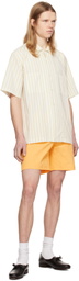 Pilgrim Surf + Supply White & Yellow Johnny Stripe SS Shirt