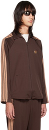 JieDa Brown 5 Stripe Track Jacket