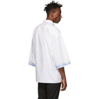 Haider Ackermann White and Blue Cotton Shirt