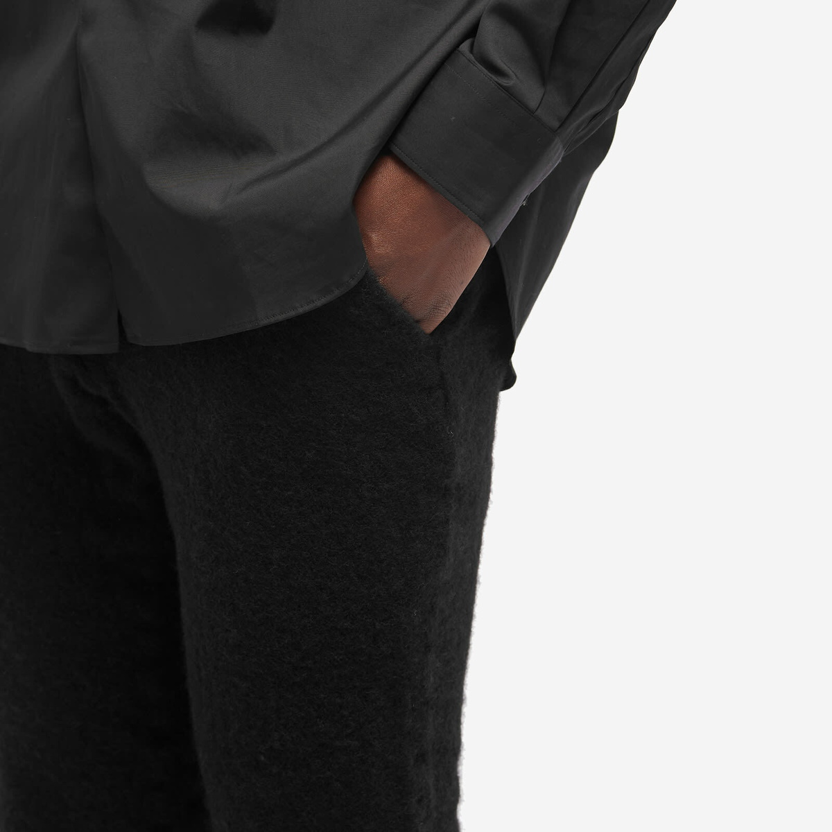 Dobby cloth straight pants