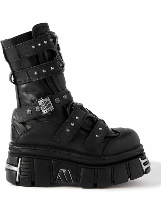 Photo: VETEMENTS - New Rock Gamer Embellished Platform Boots - Black