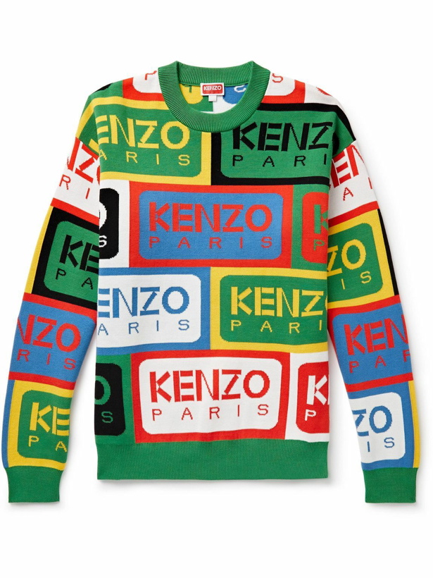 Photo: KENZO - Logo-Intarsia Cotton Sweater - Multi