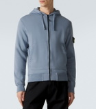 Stone Island Cotton jersey zip-up hoodie