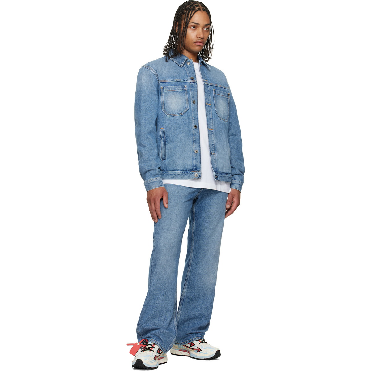 Off-White Blue Half Arrow Slim Relaxed Jeans