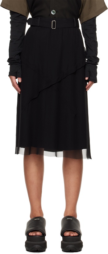 Photo: UNDERCOVER Black Layered Midi Skirt