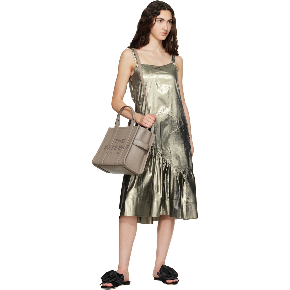 Marc Jacobs Gray 'The Leather Medium' Tote
