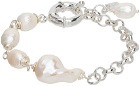 Pearl Octopuss.y Silver & White Pearl Chain Bracelet