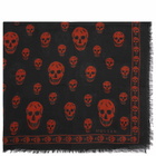 Alexander McQueen Men's Skull Logo Scarf in Black/Amber 