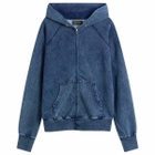 Les Tien Men's Heavyweight Raglan Zip Hoodie in Vintage Indigo