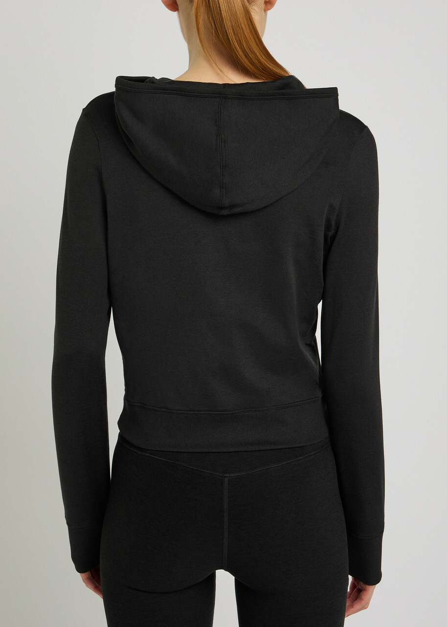Vuori Halo Mini Hooded Stretch-jersey Sweatshirt Black