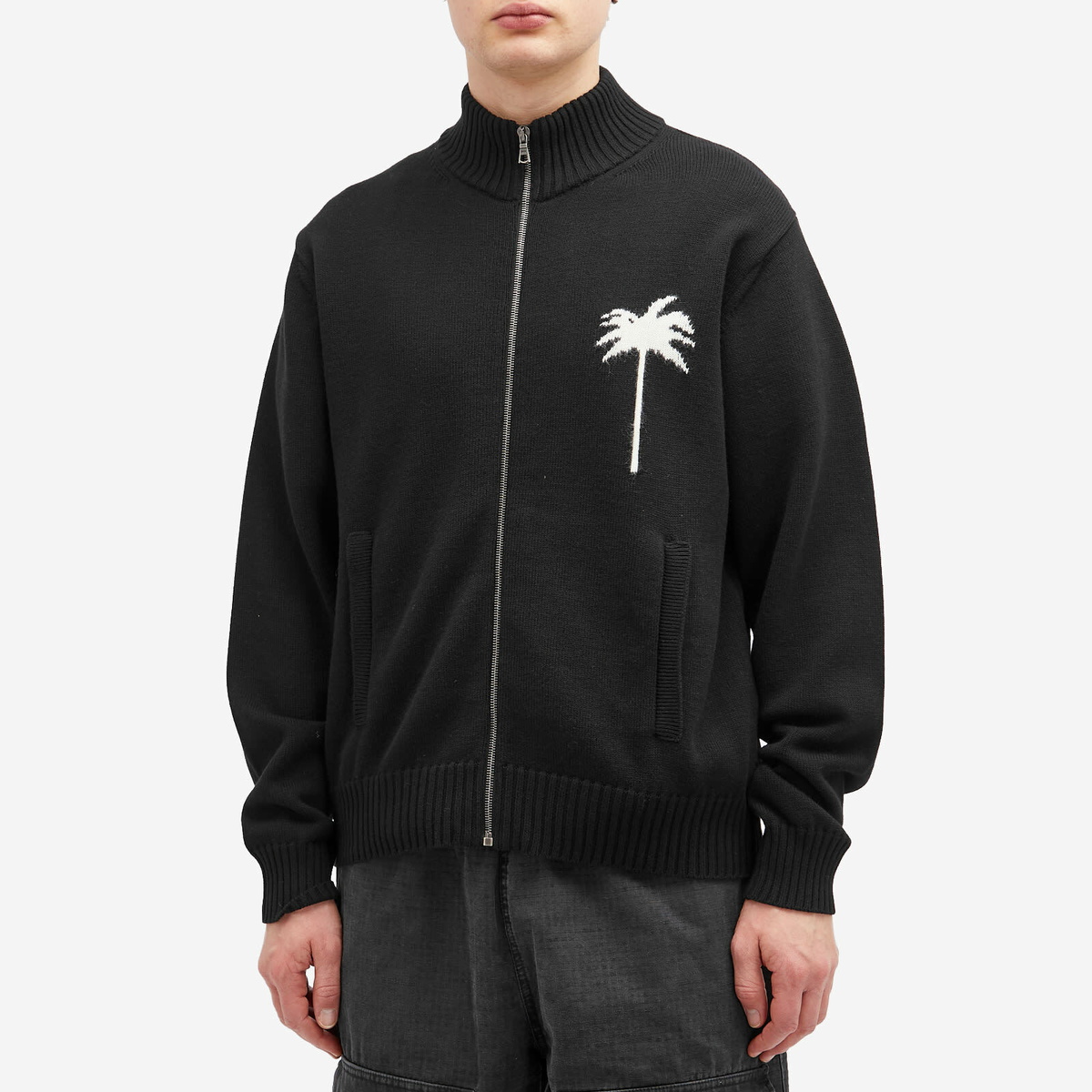 Palm Angels Men's Palm Knit Track Top in Black