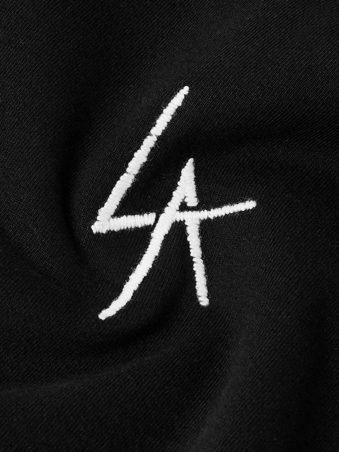 Local Authority LA - LA Slash Logo-Embroidered Cotton-Jersey Hoodie - Black