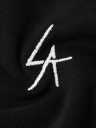 Local Authority LA - LA Slash Logo-Embroidered Cotton-Jersey Hoodie - Black