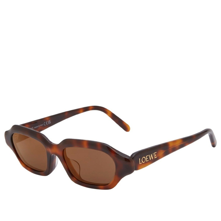 Photo: Loewe Eyewear Slim Rectangular Sunglasses in Havana 