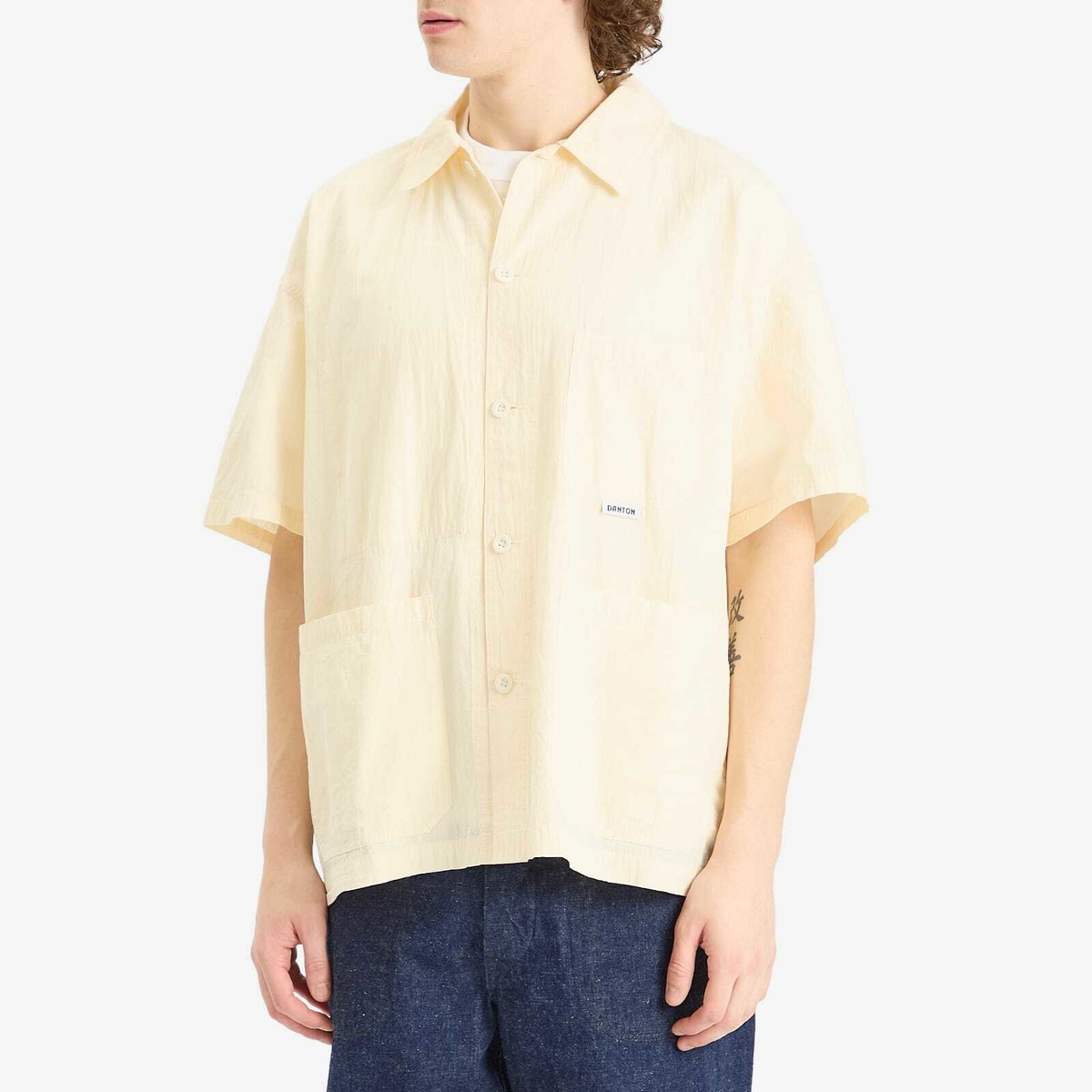 Danton Men's Coverall Short Sleeve Shirt in Ivory Danton
