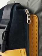 Master-Piece - Sling Suede and Leather-Trimmed Nylon-Twill Messenger Bag