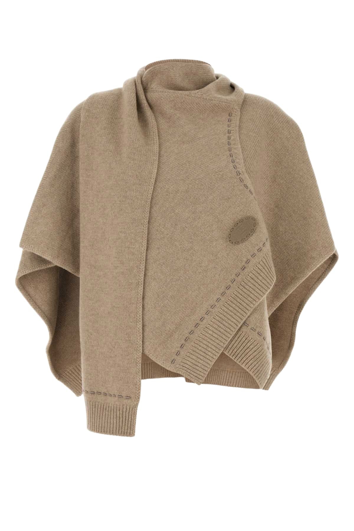 Fendi Cappuccino Wool Blend Dress Fendi